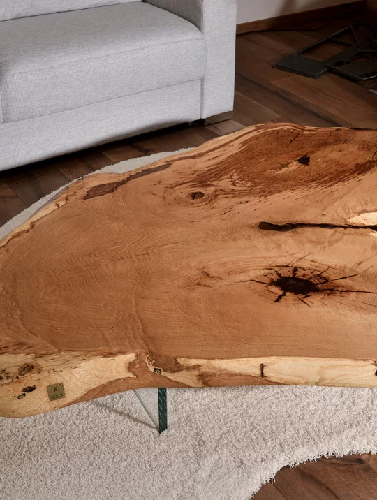 Mesa de centro de un tronco de árbol -
